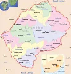 Leshoto Political Map