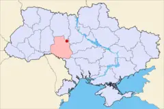 Location of Pohrebysche City In Ukraine