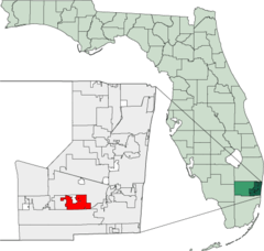 Map of Florida Highlighting Cooper City