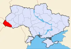 Map of Ukraine Political Simple Oblast Transkarpatien