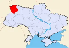 Map of Ukraine Political Simple Oblast Wolhynien