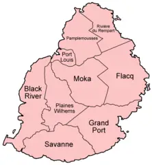 Mauritius Districts Named