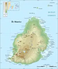 Mauritius Island Topographic Map Fr