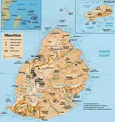 Mauritius Physical Map 2