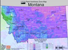 Montana Plant Hardiness Zone Map