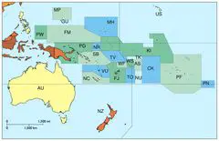 Oceania Without Asian Country Codes