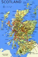 Physical Map of Scotland