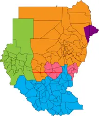 Political Regions of Sudan, July 2006