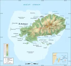 Rodrigues Island Topographic Map Fr