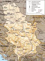 Serbia Relief Map