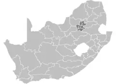South Africa Districts Showing Gp