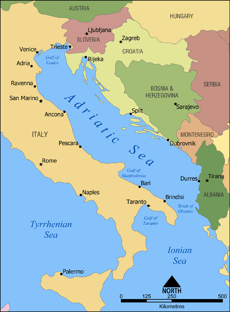 Adriatic Sea Map