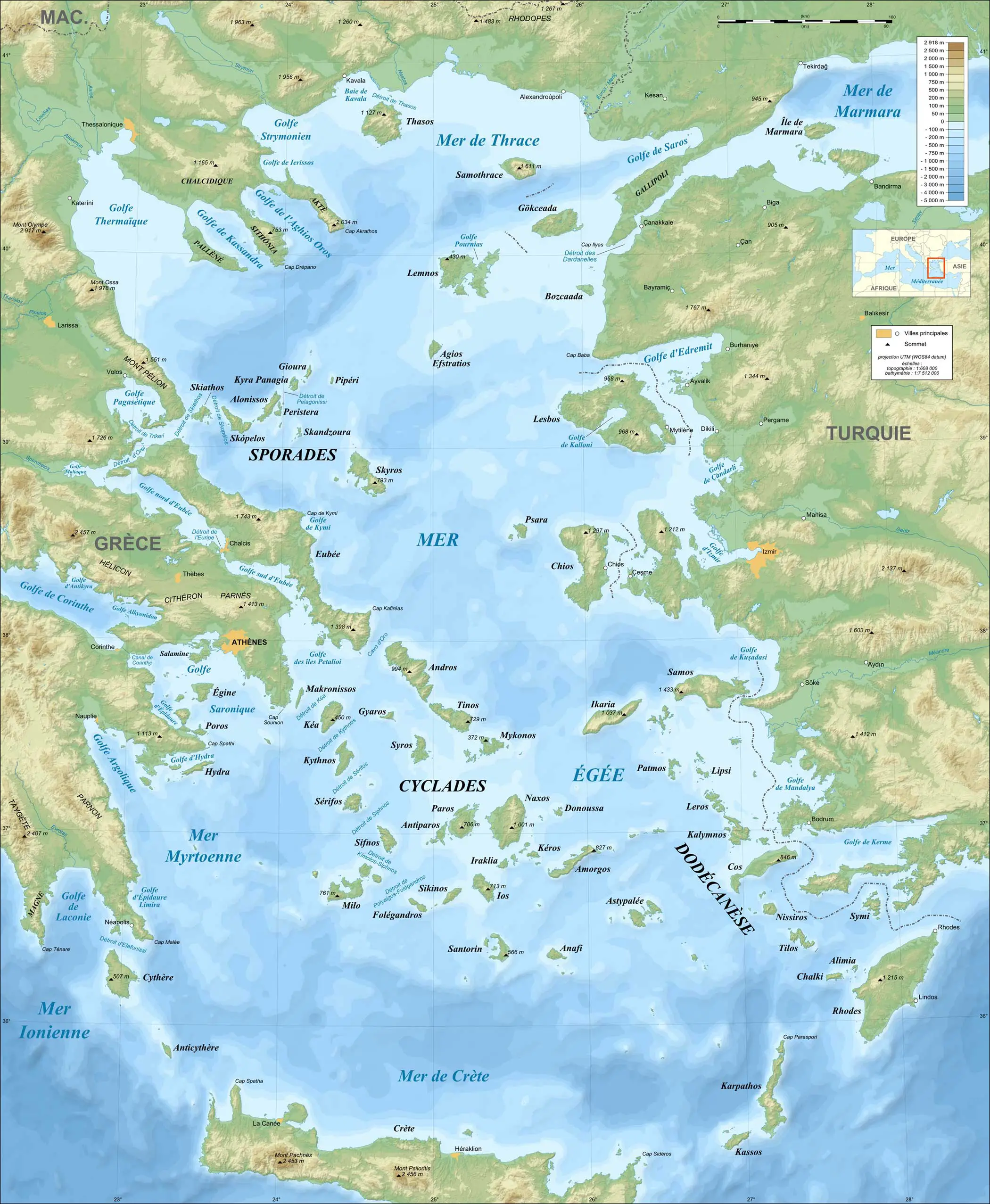 Aegean Sea Map Fr