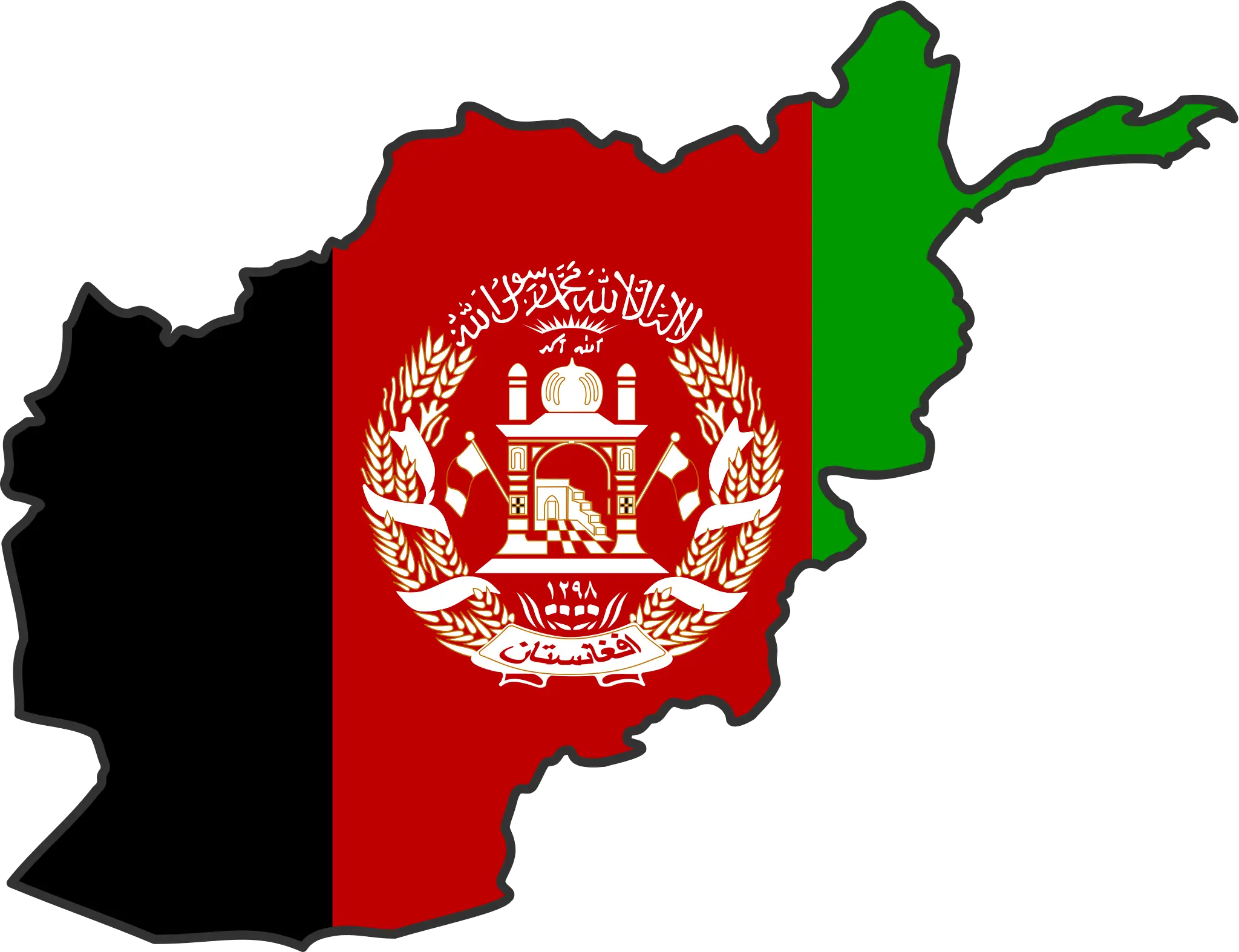 Afghanistan Flag Map