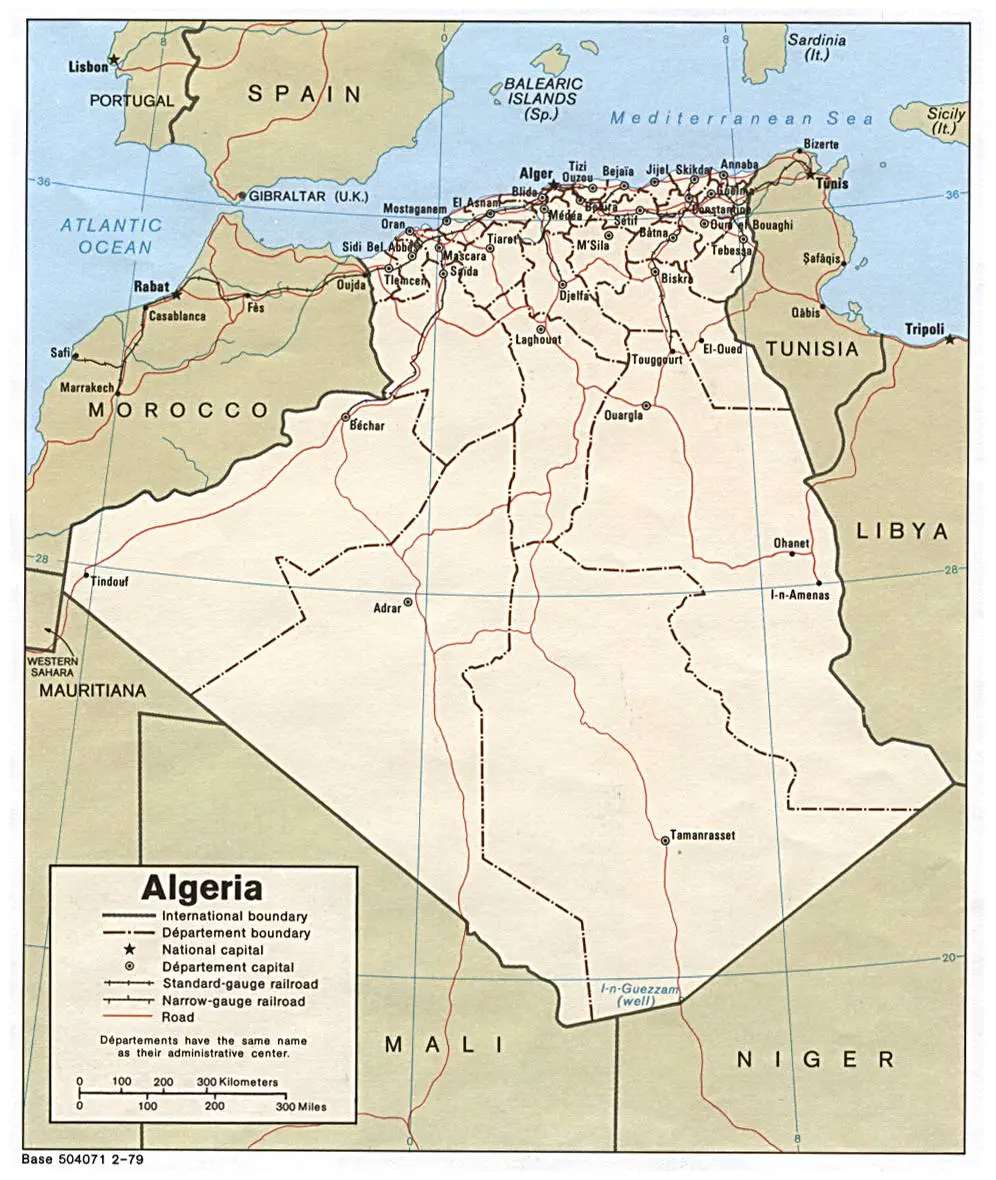 Algeria Political Map 1979