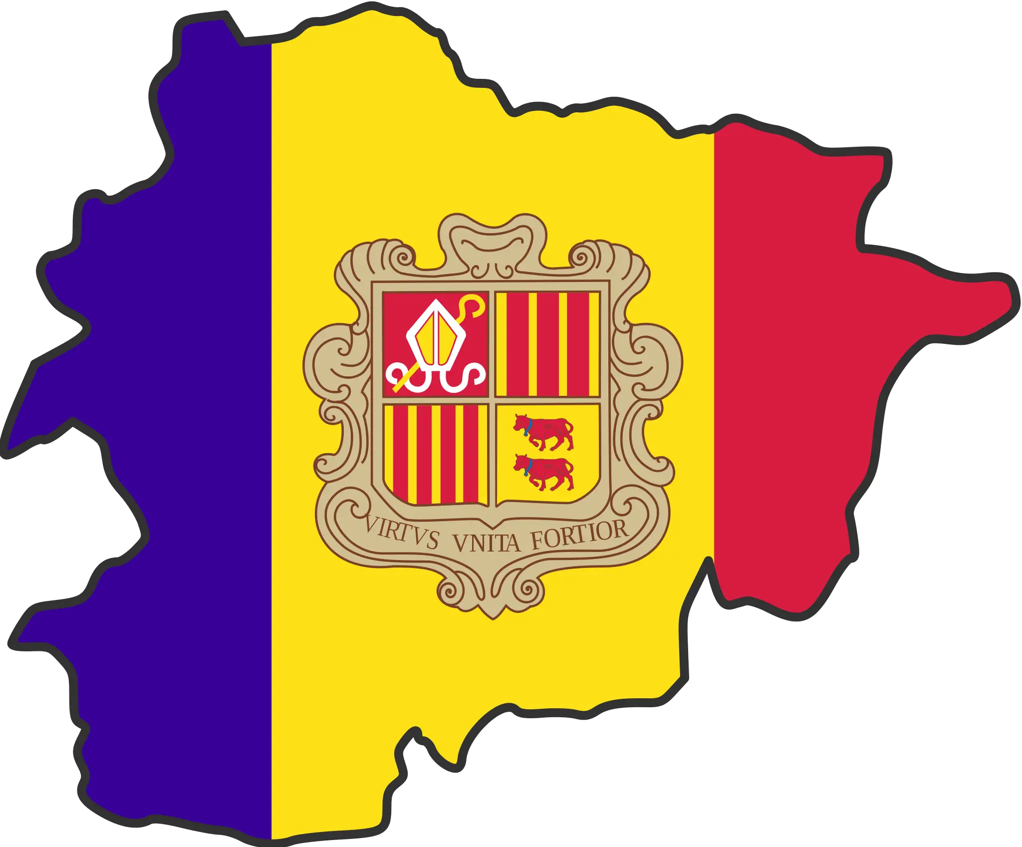 Andorra Flag Map