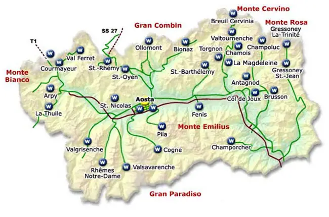 Aosta Valley Tourism Map