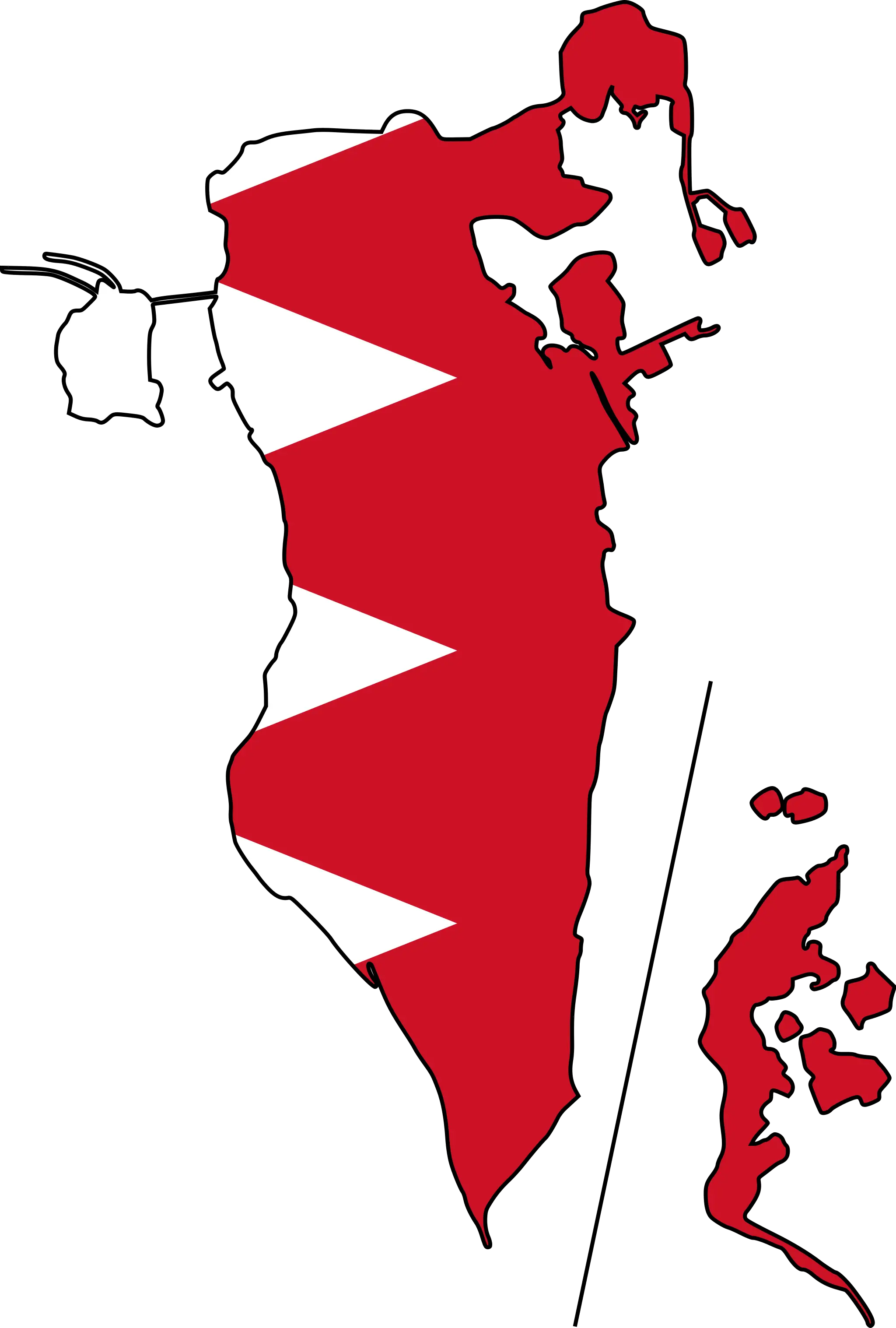 Bahrain Flag Map