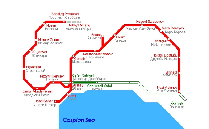Baku Metro Map 1