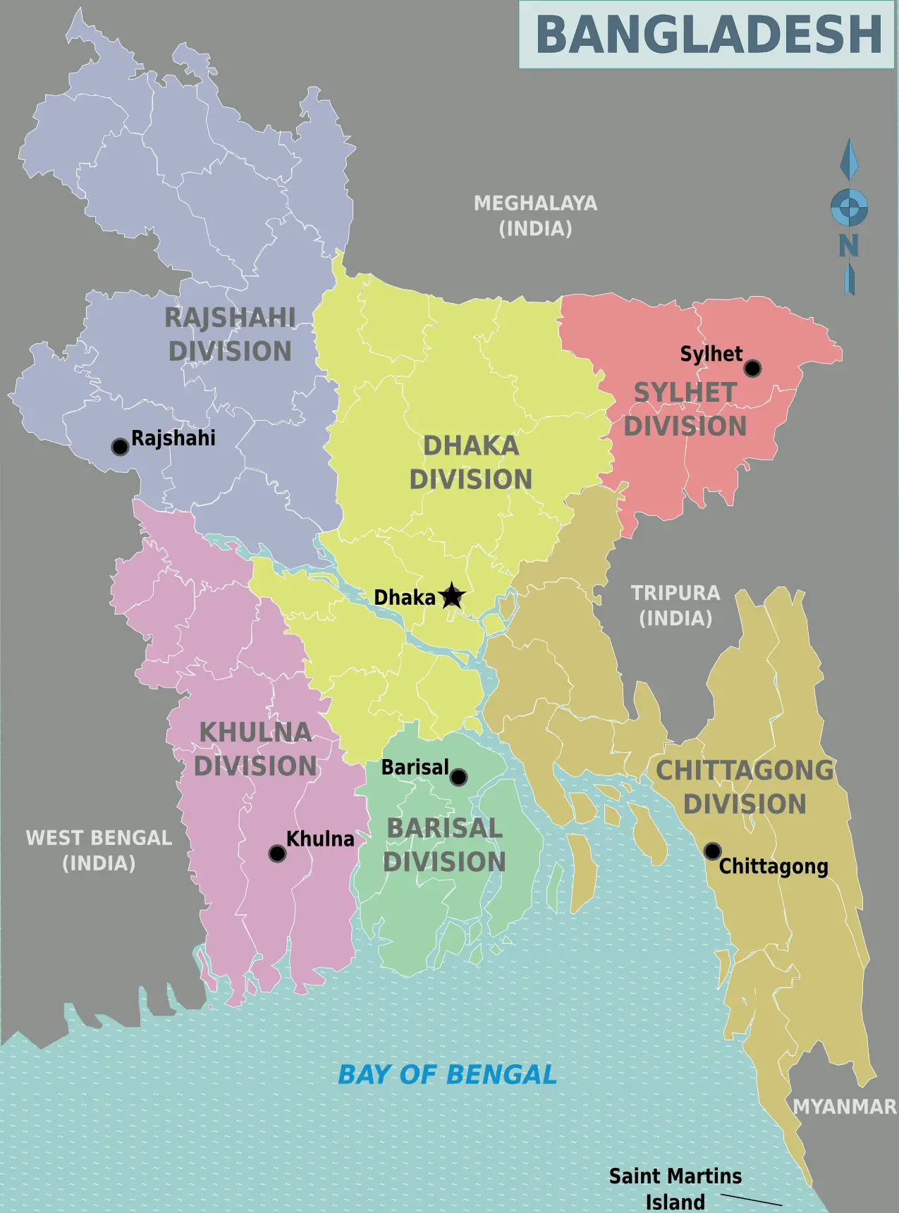 Bangladesh Regions Map