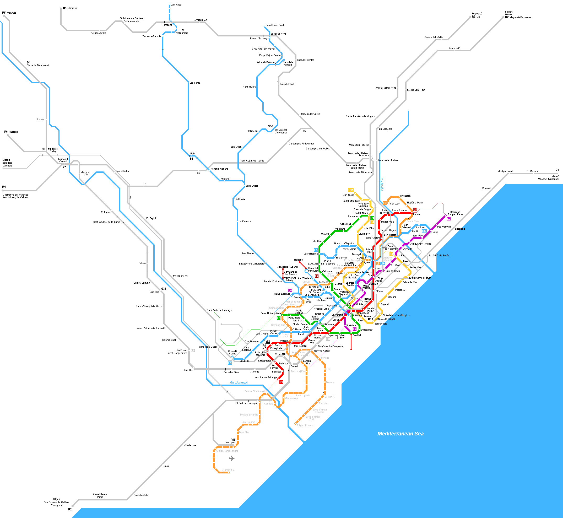 Barcelona Metro Map