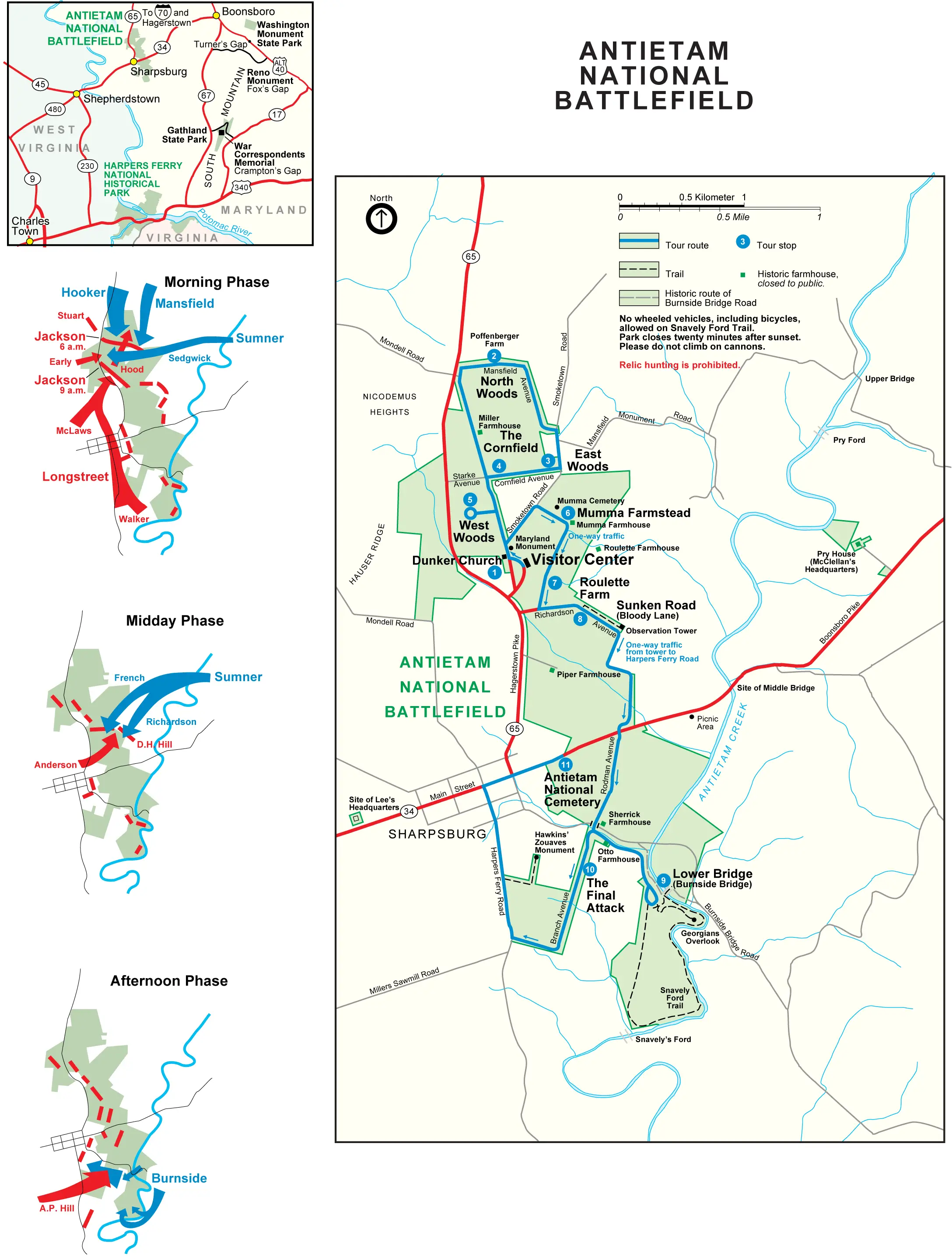 Battlefield of Antietam (sharpsburg) Map