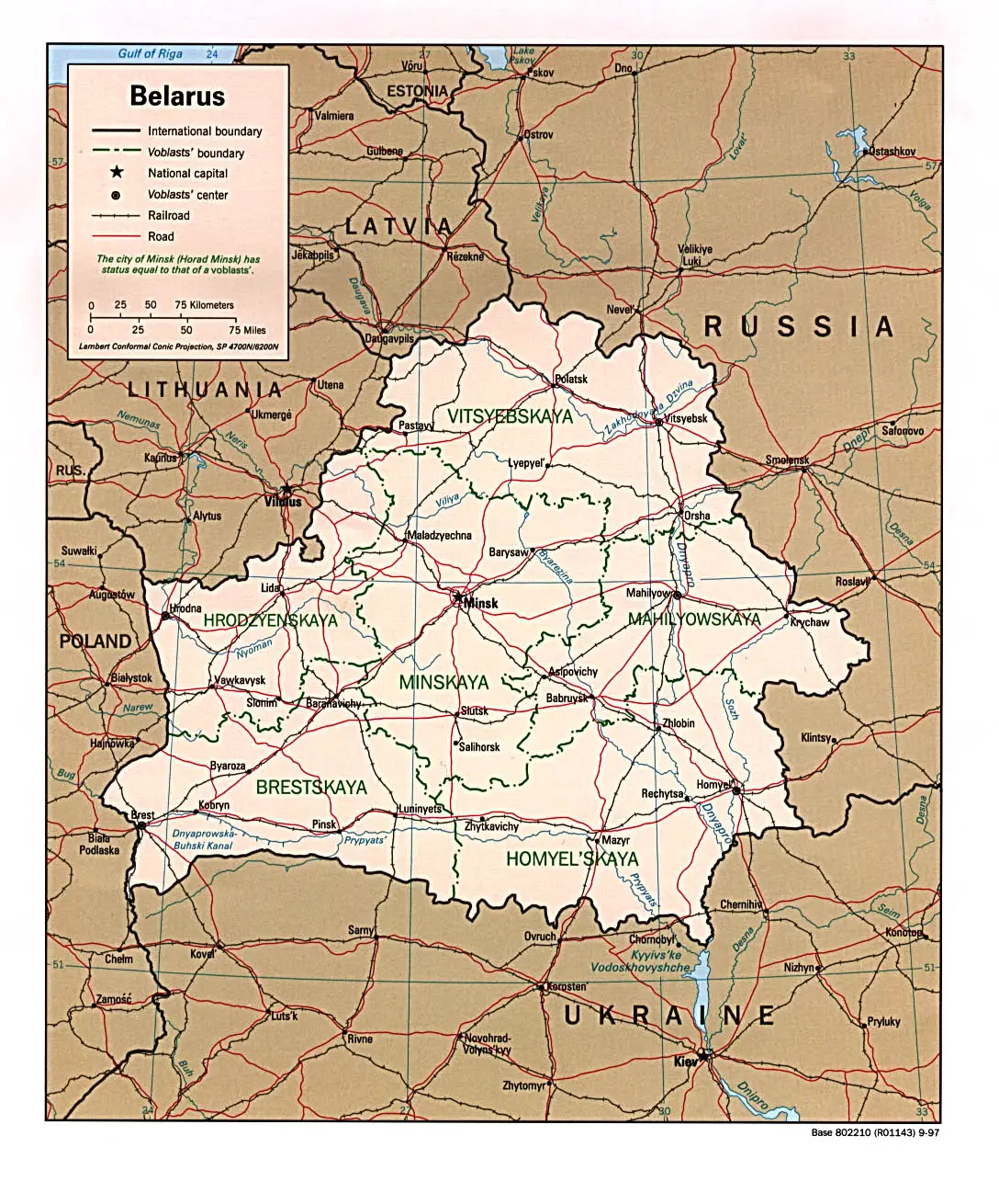 Belarus Political Map 1997