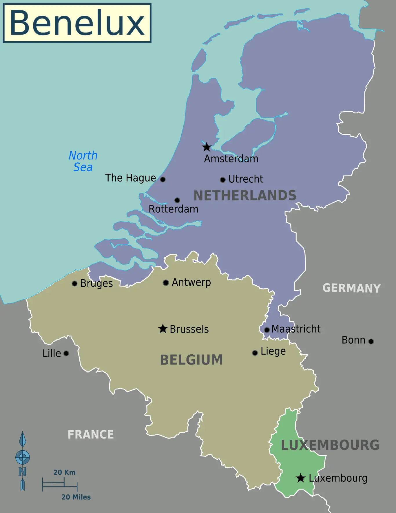 Benelux Countries Map