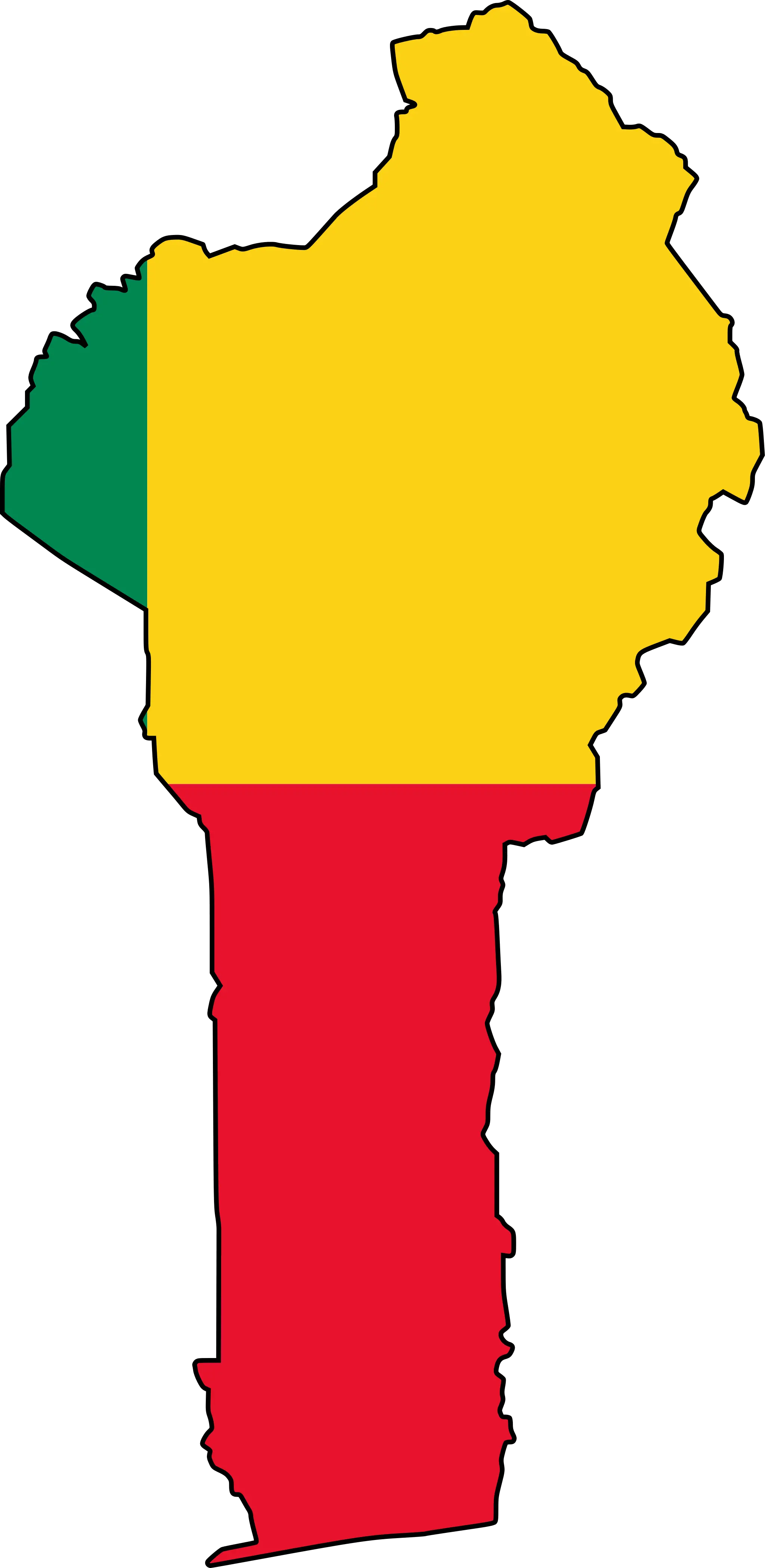 Benin Flag Map