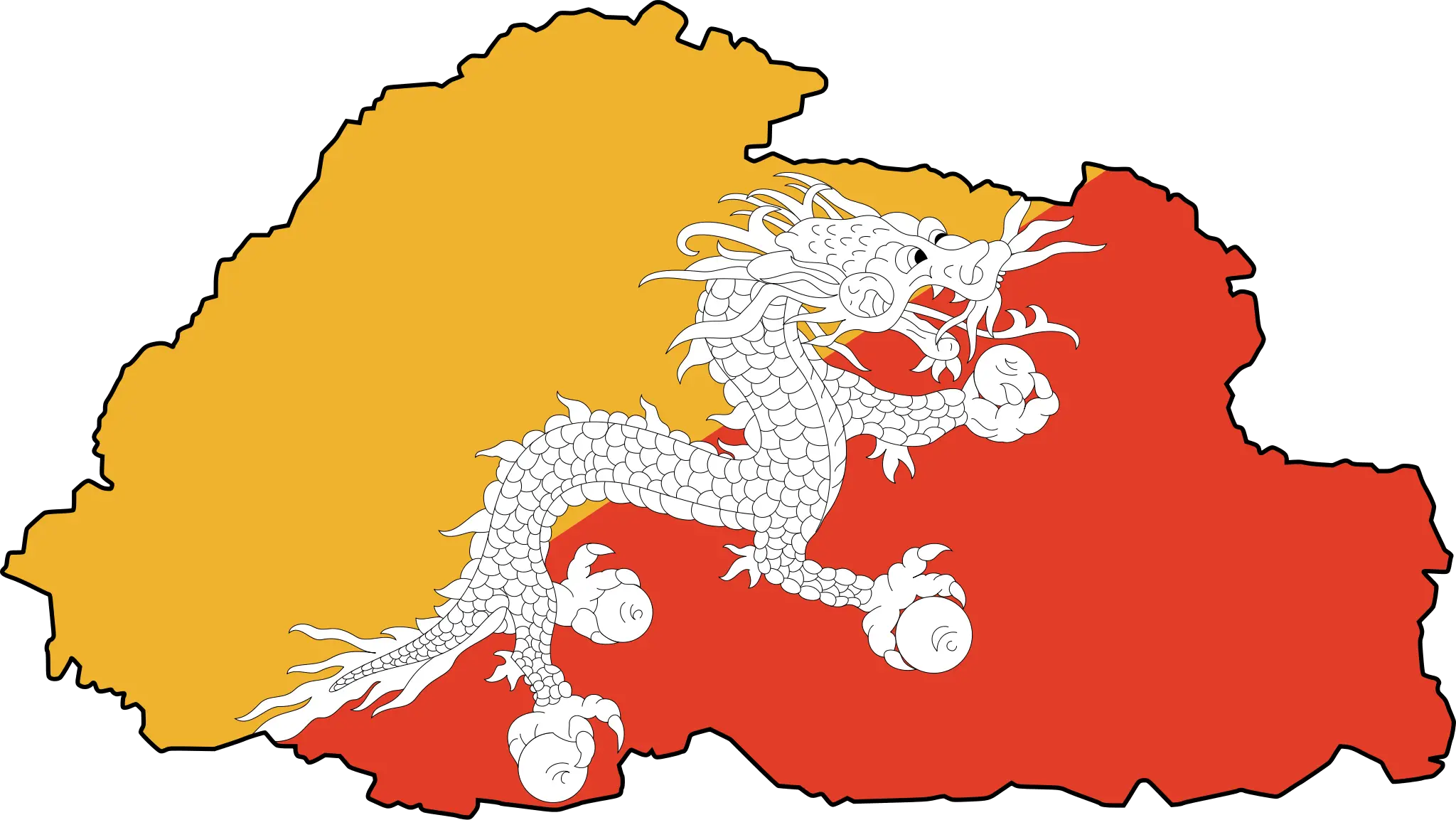 Bhutan Flag Map