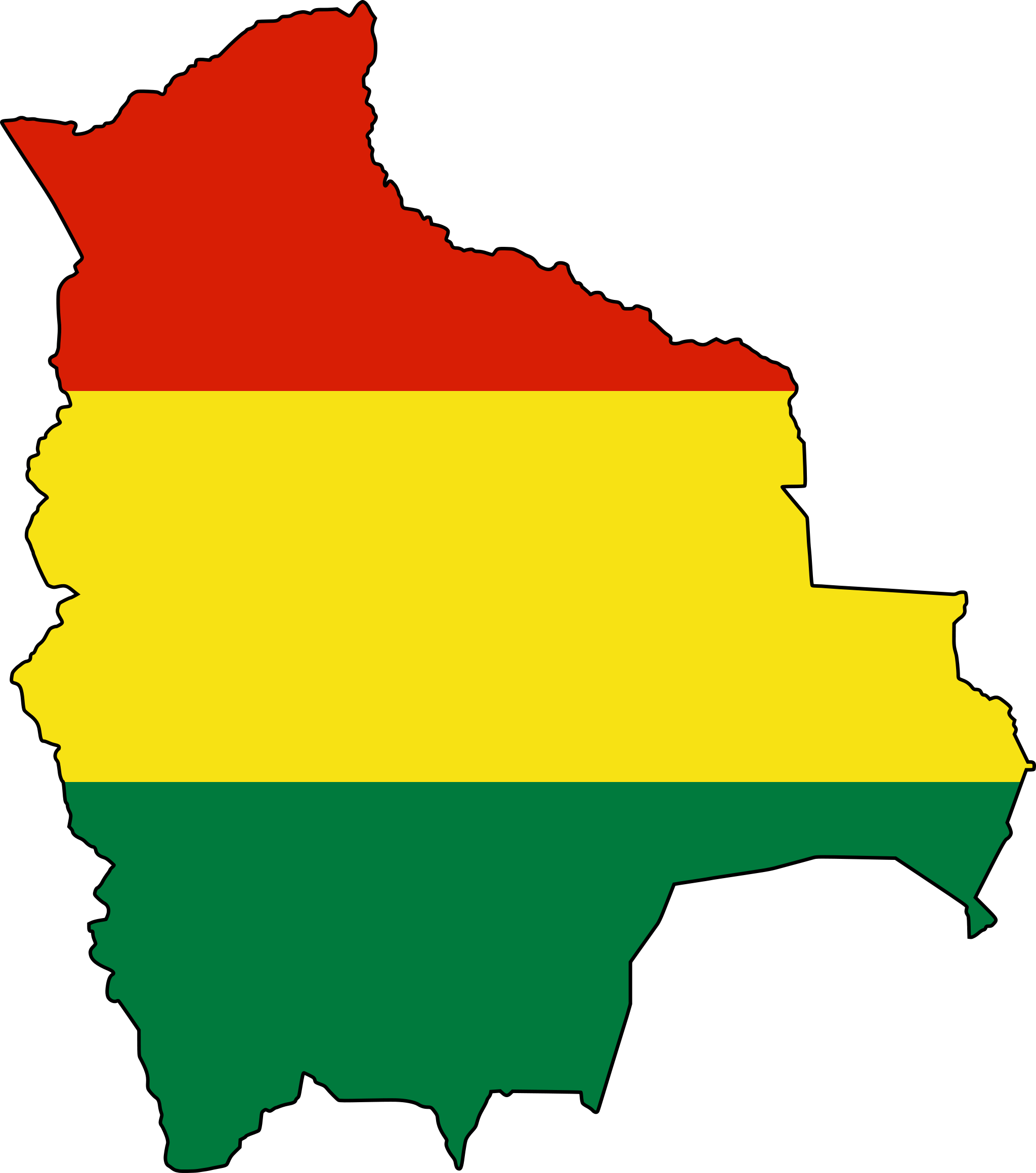 Bolivia Flag Map
