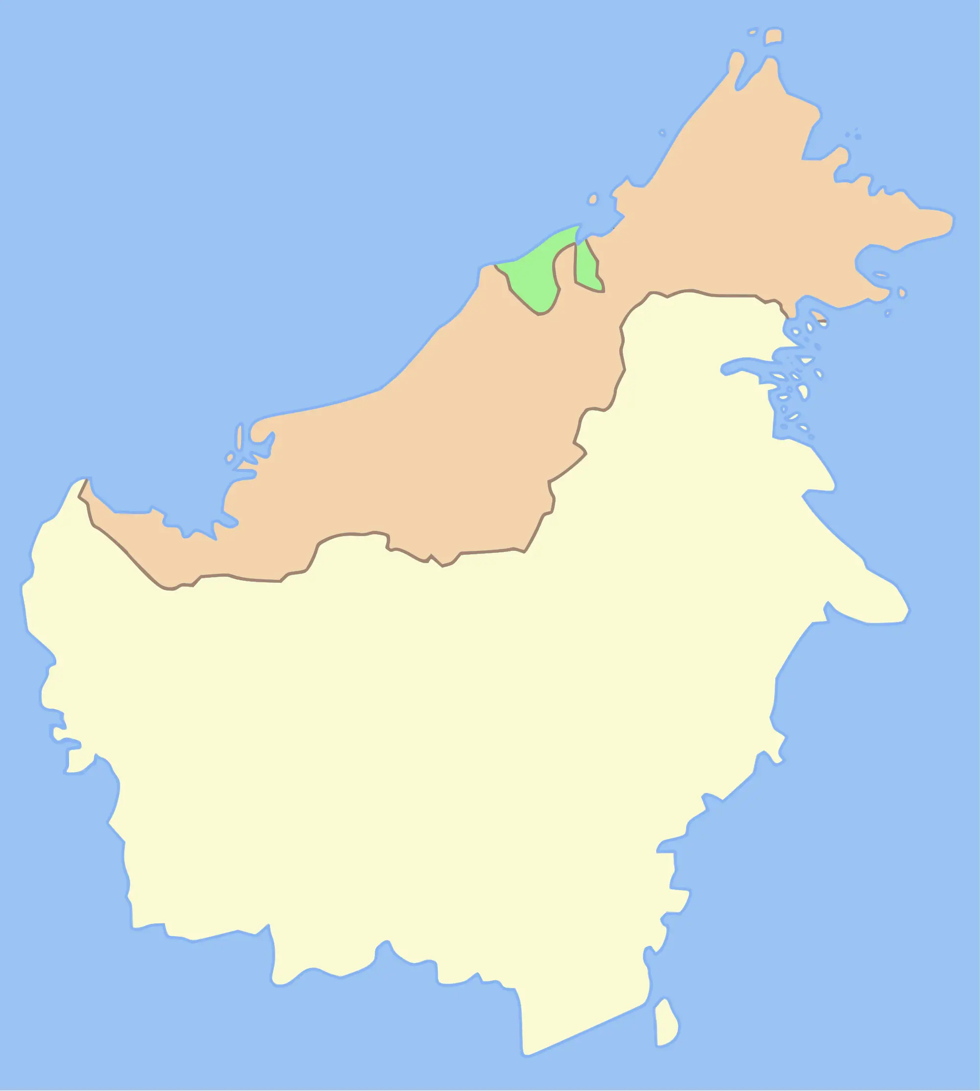 Borneo Blank Map