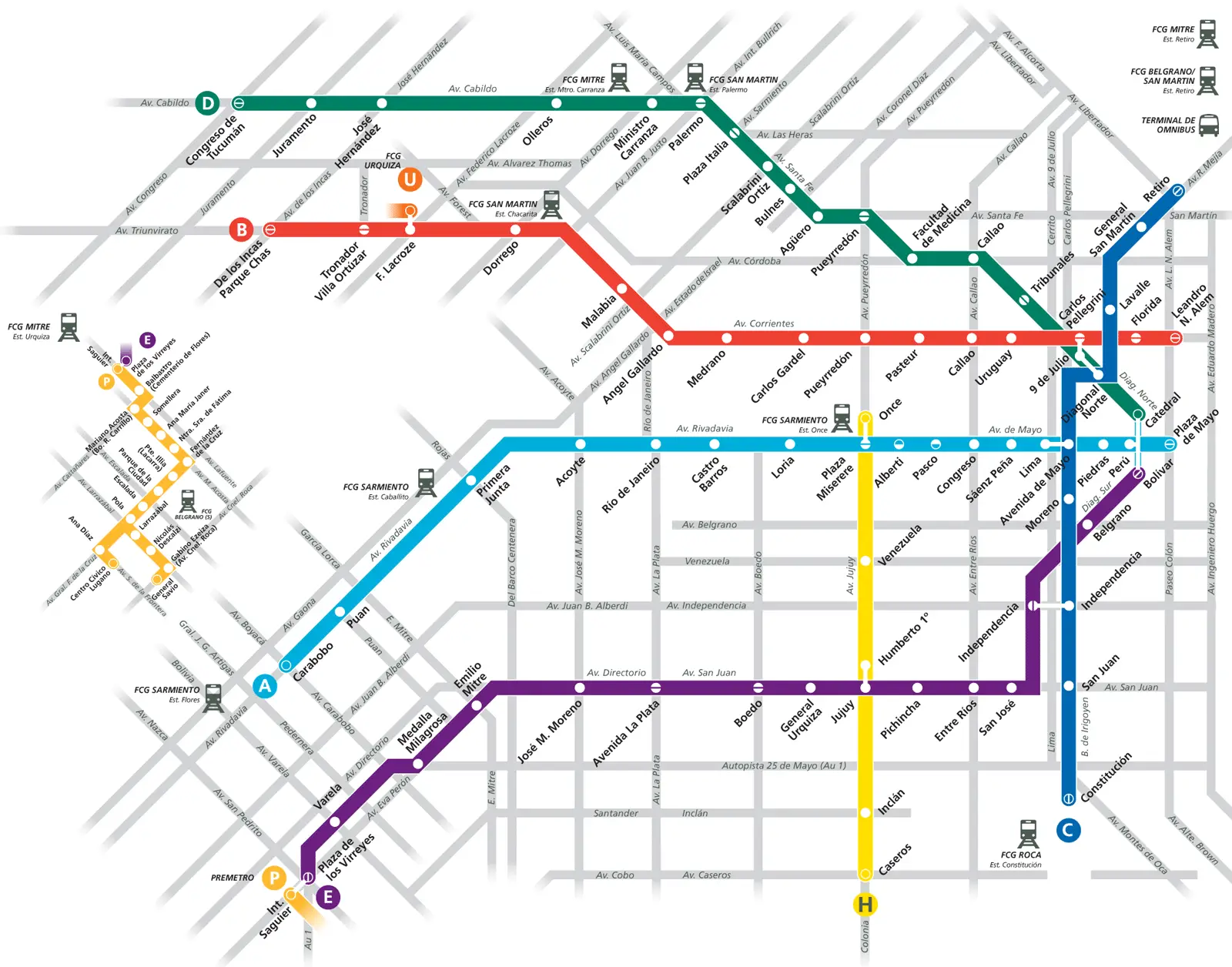 Buenos Aires Subway Map