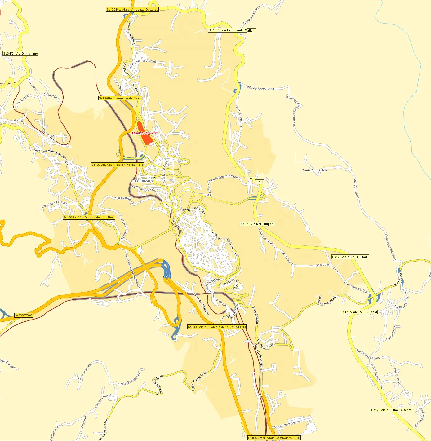 Catanzaro Detailed City Map