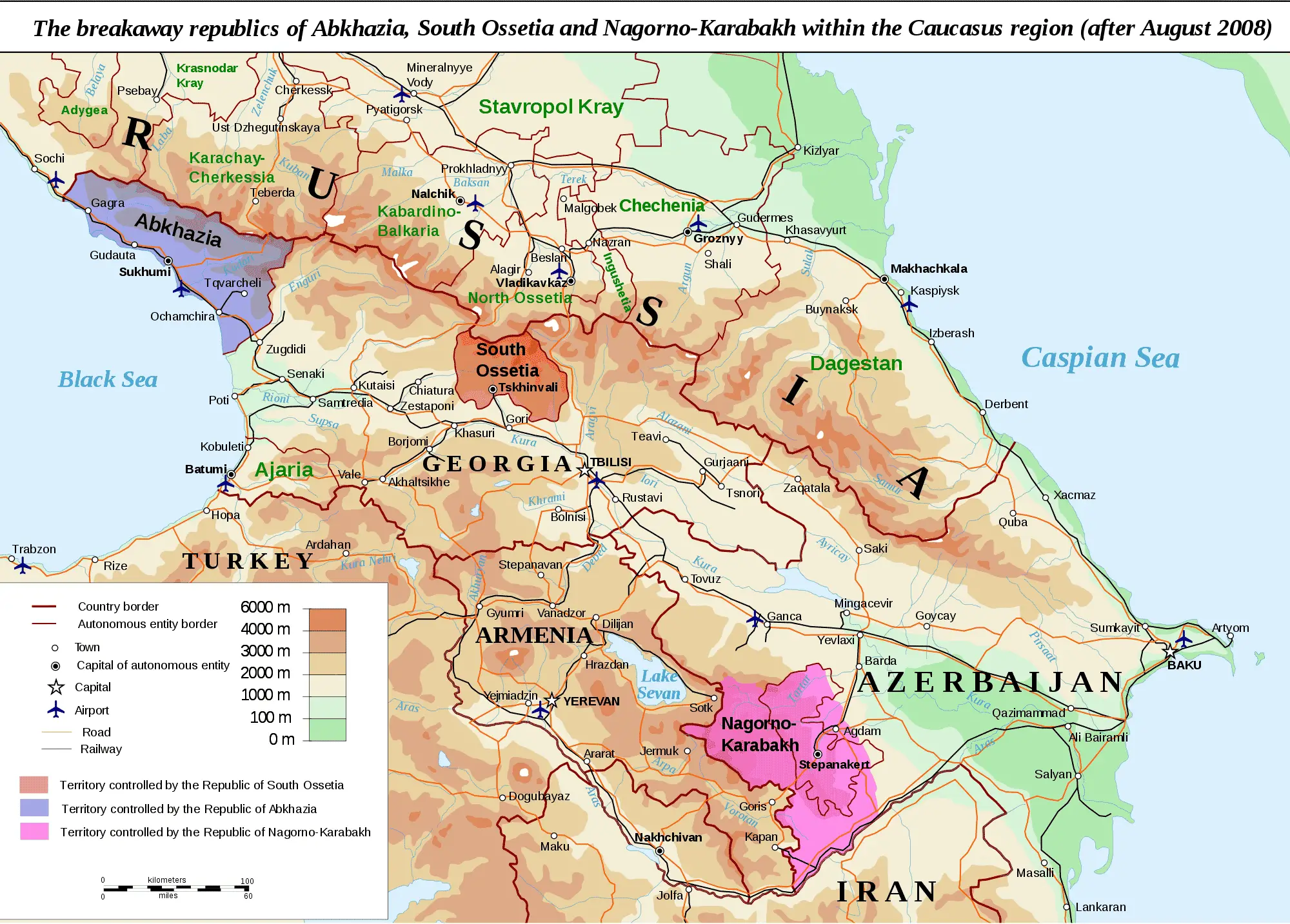 Caucasus Breakaway Regions Abkhazia South Ossetia Nagorno Karabakh