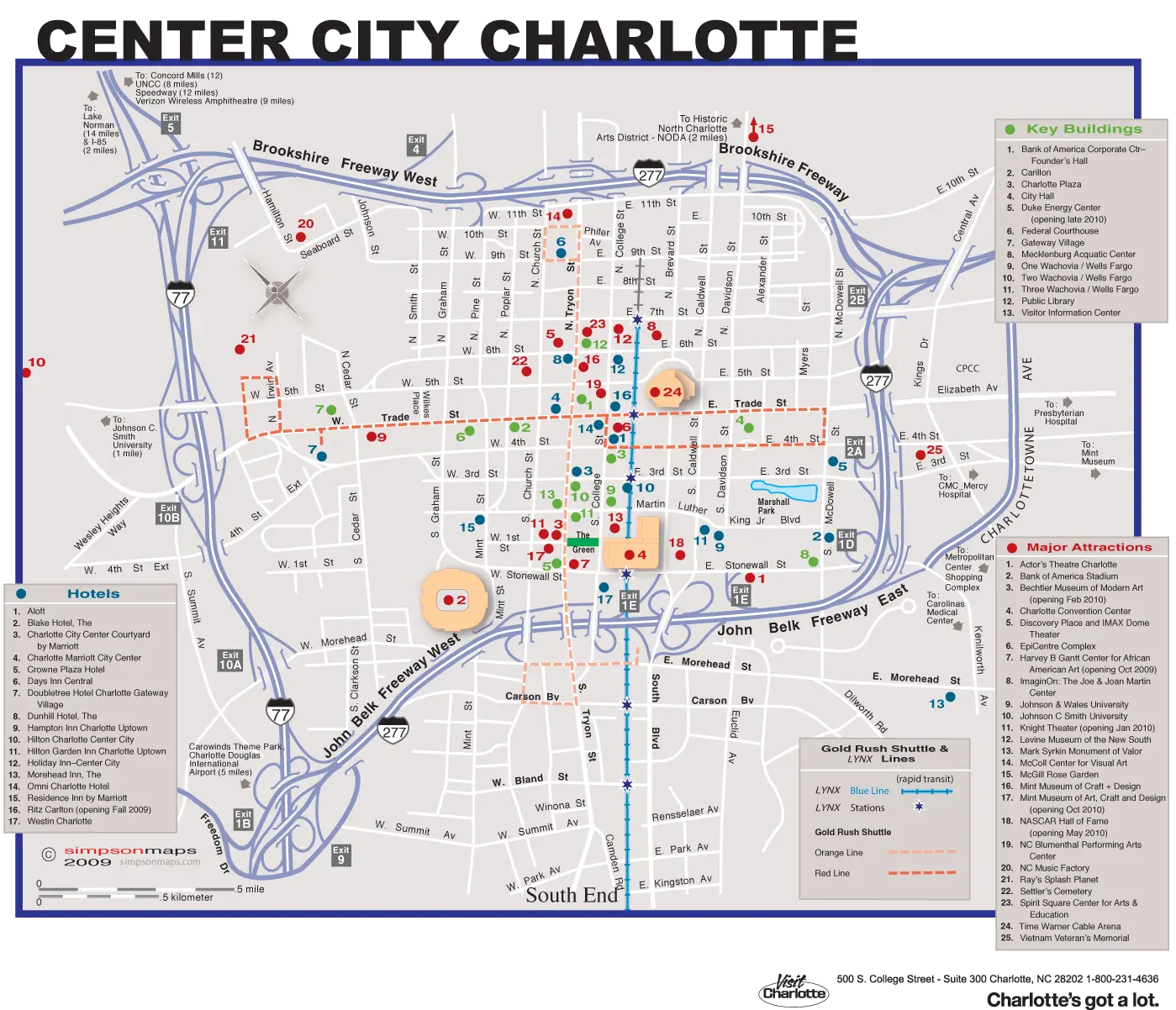 Charlotte Downtown Map (city Center)
