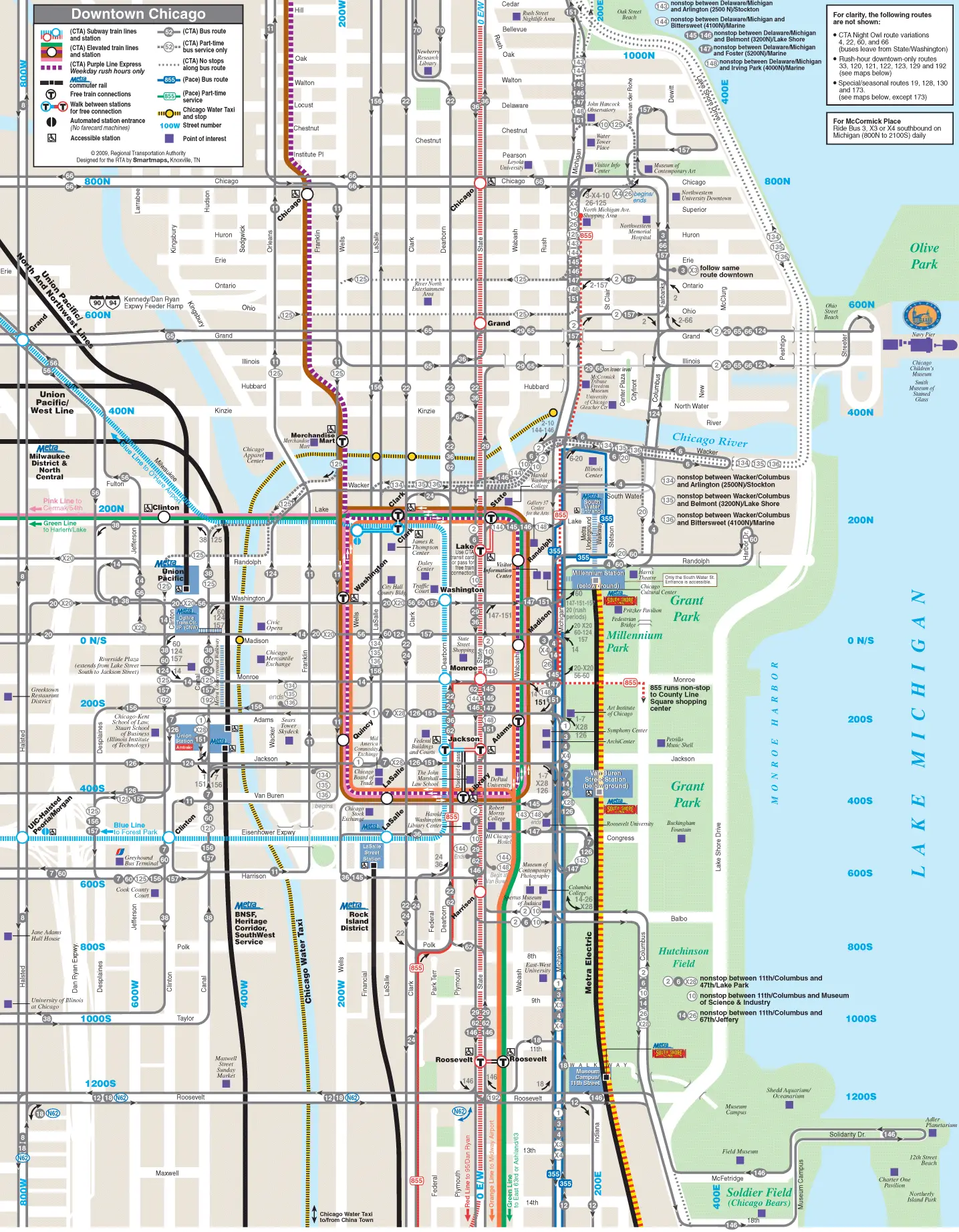Chicago Downtown Transport Map