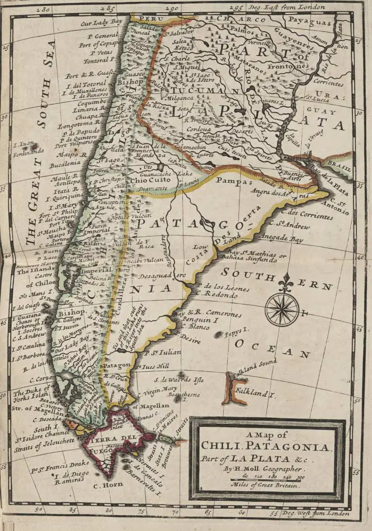 Chili Historical Map (patagonia)