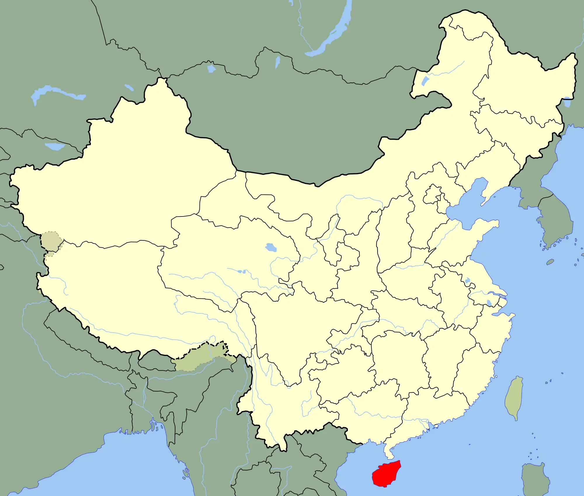 China Hainan Location Map