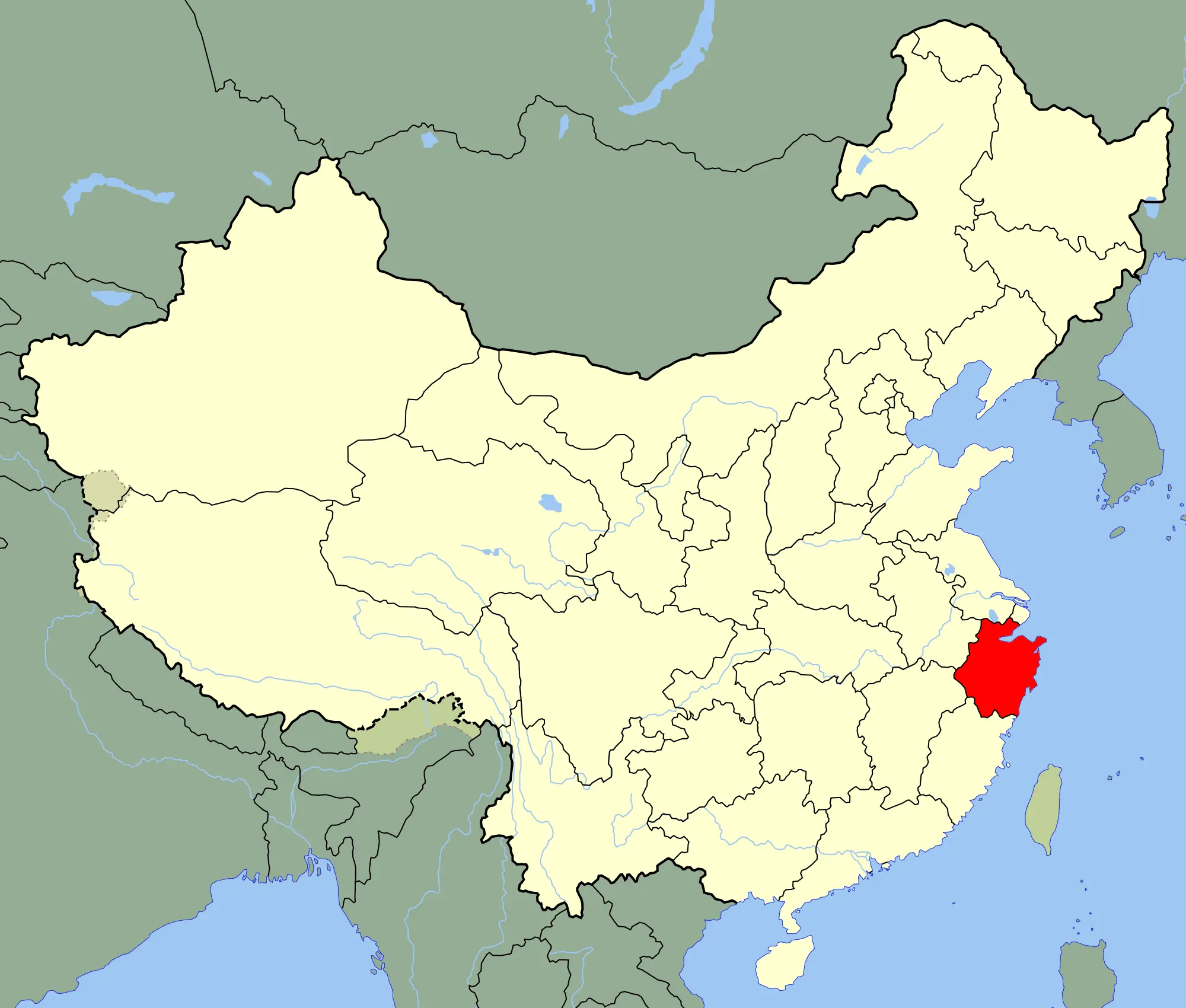 China Zhejiang Location Map