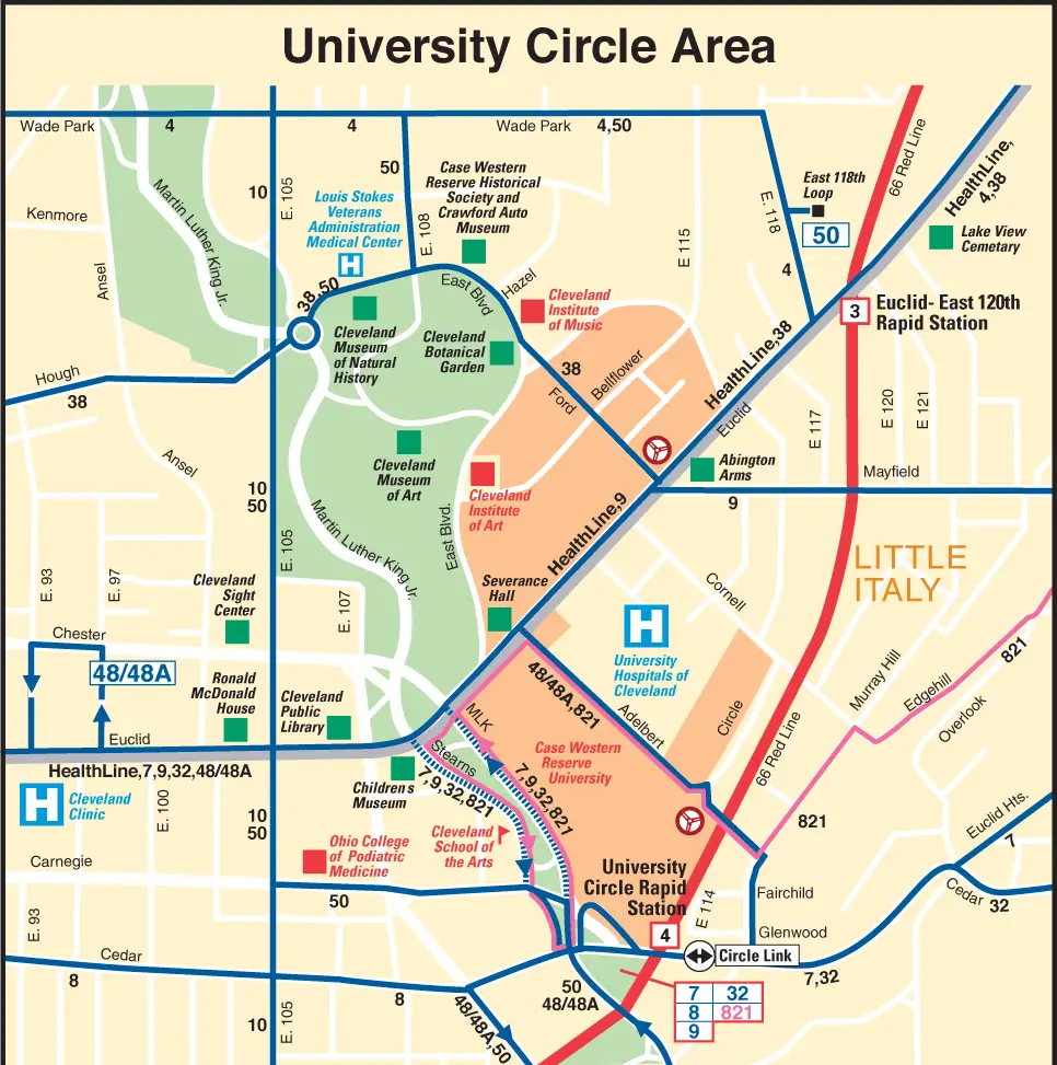 Cleveland University Circle Location Map