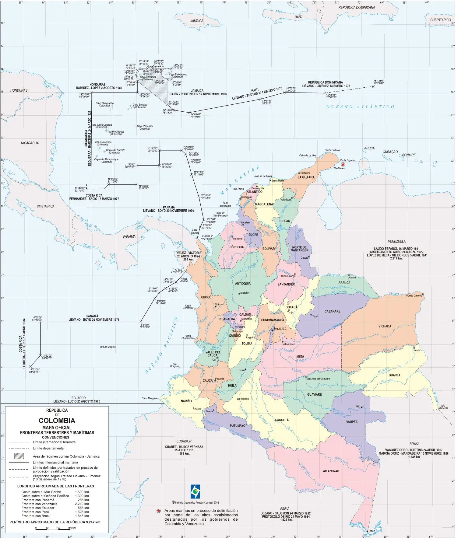 Colombia Political Map 2002