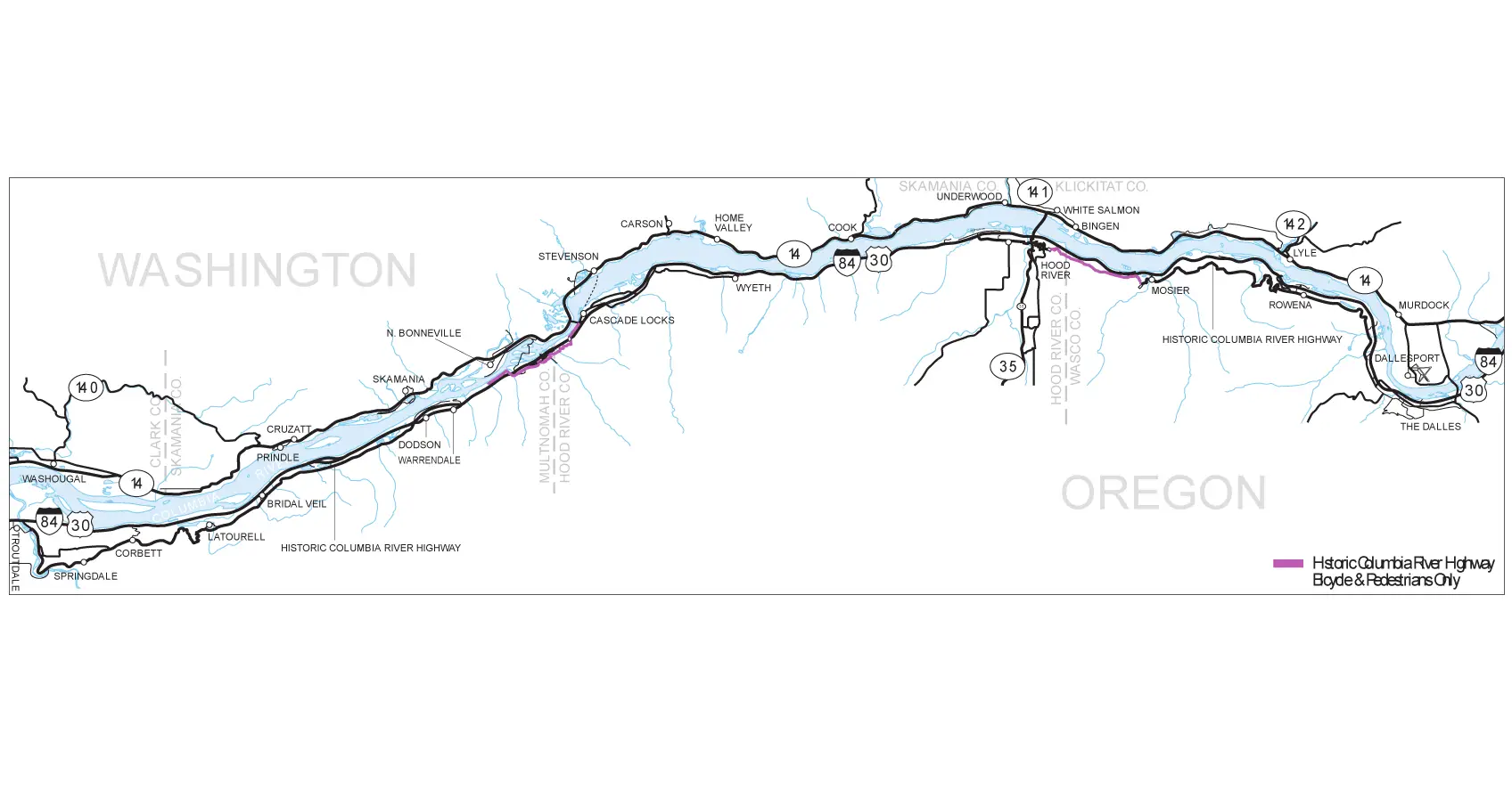Columbia River George Bike Map