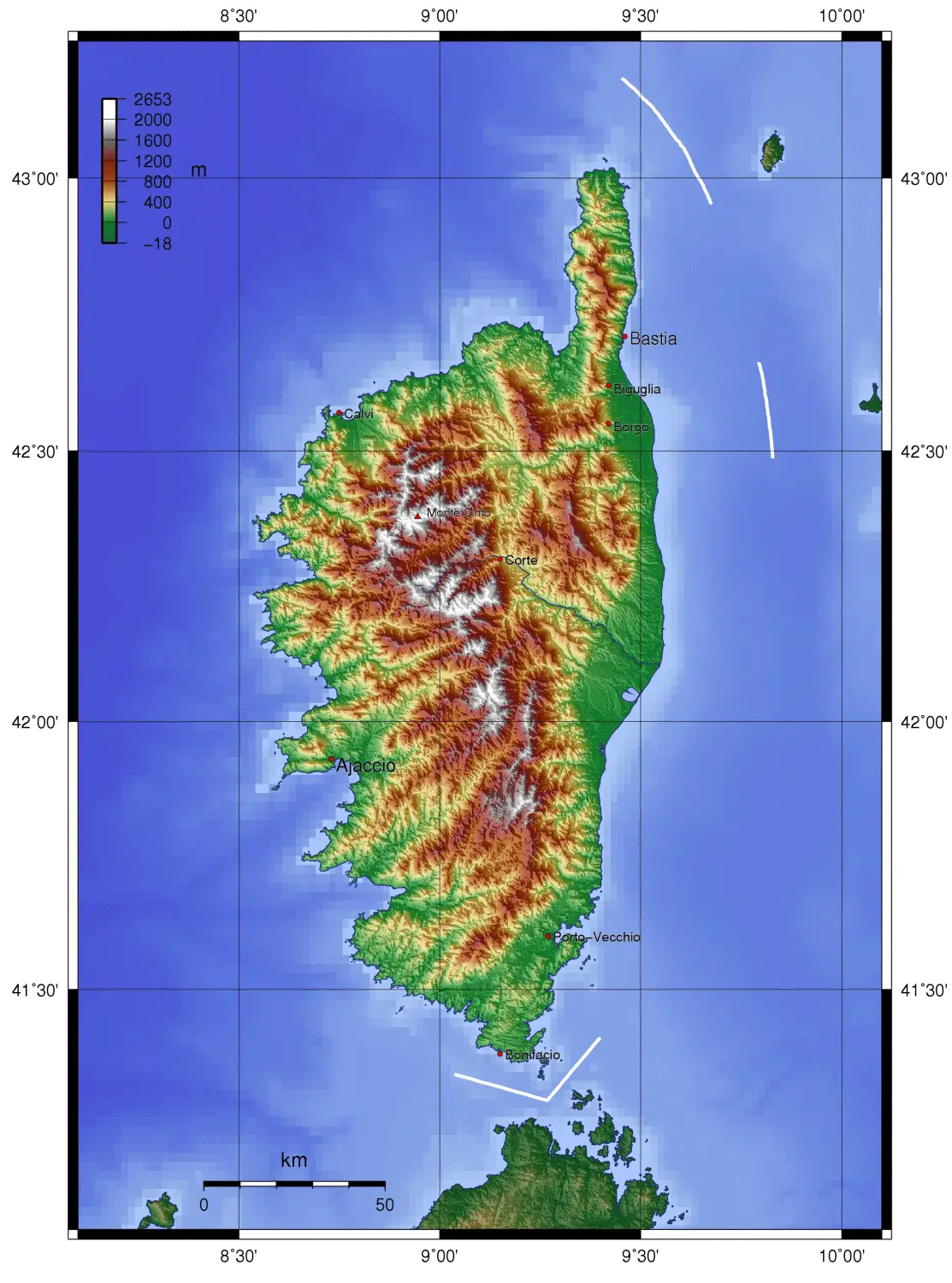 Corsica Topography