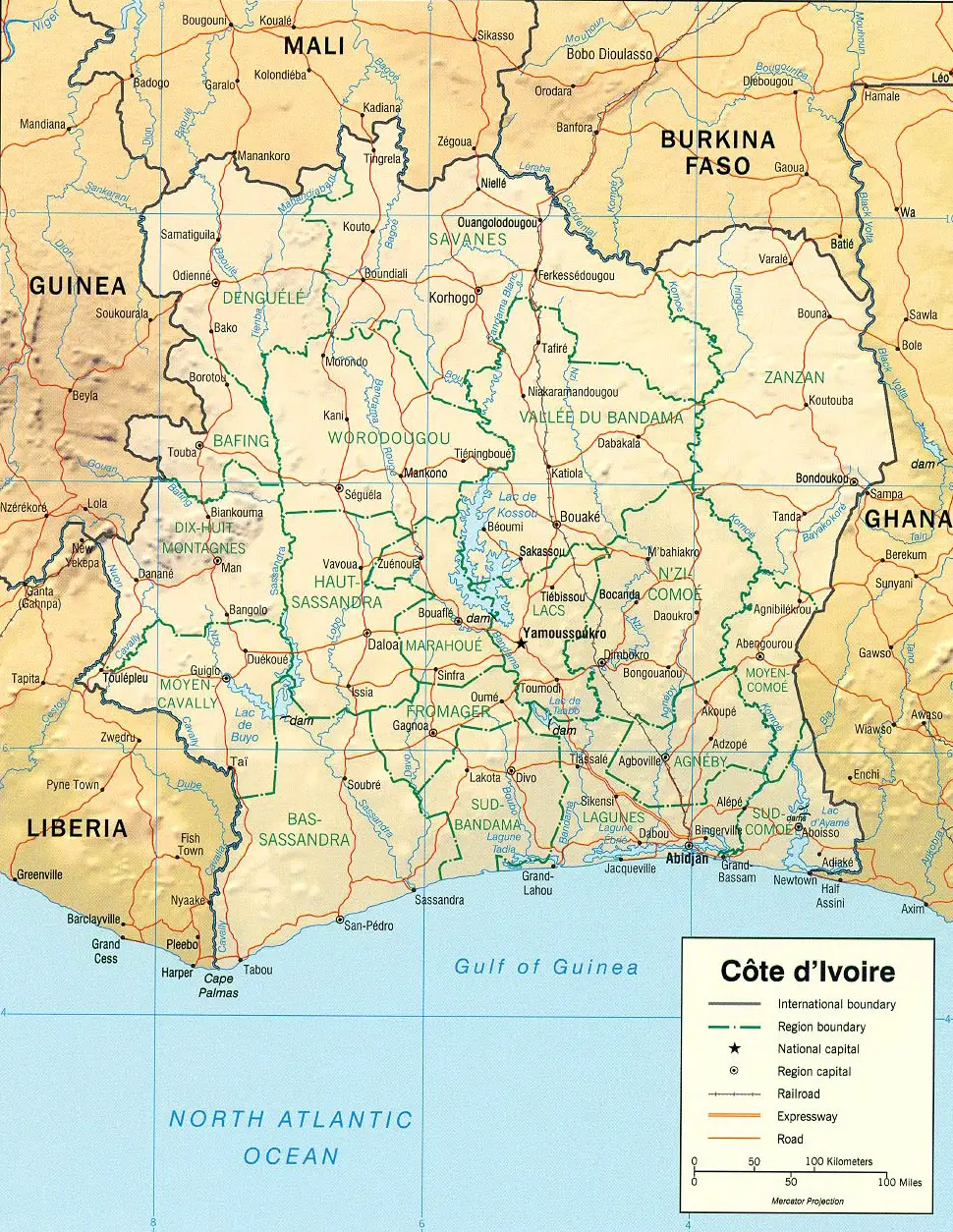 Cote Divoire Map