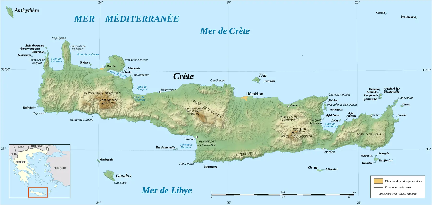 Crete Relief Map Fr