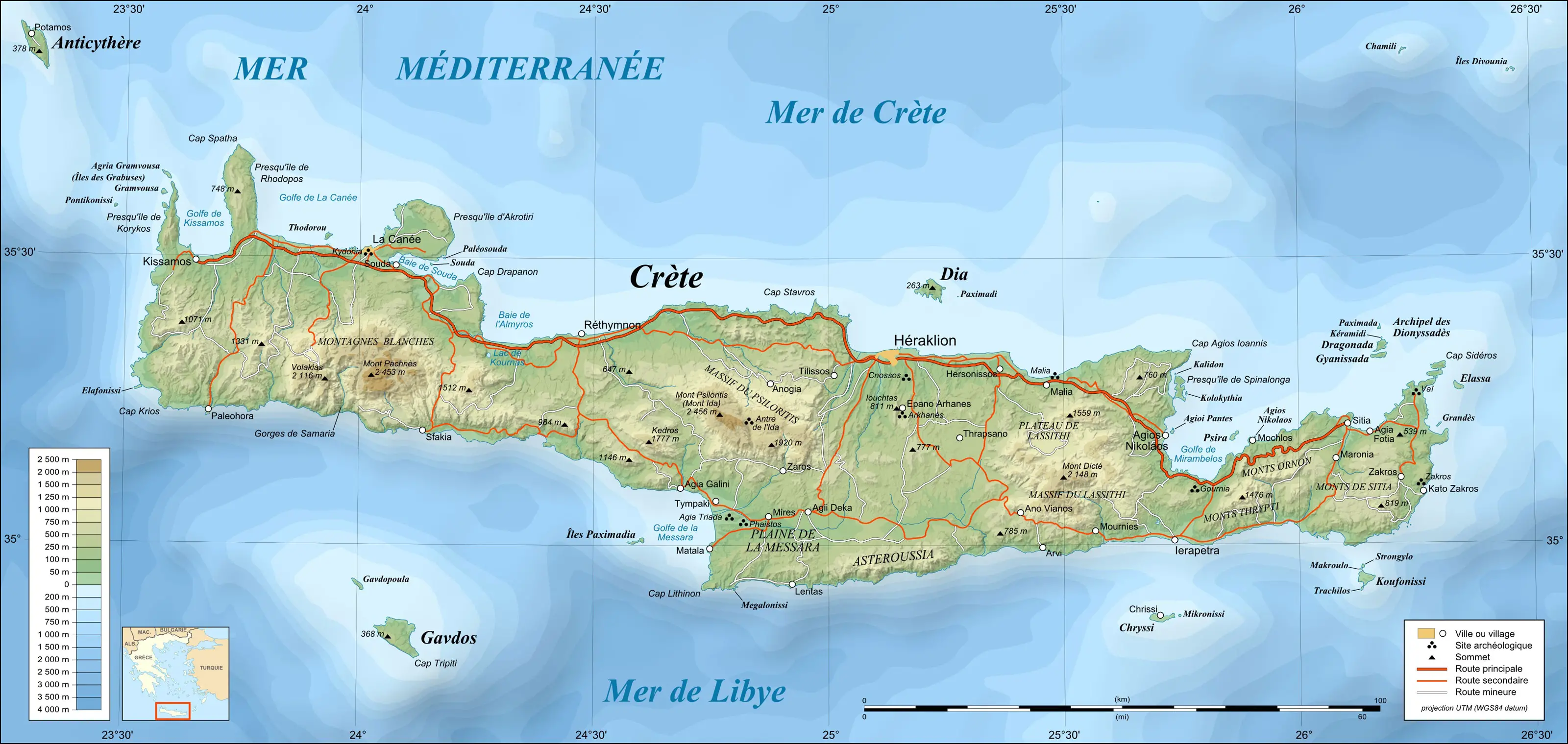 Crete Topographic Map Fr
