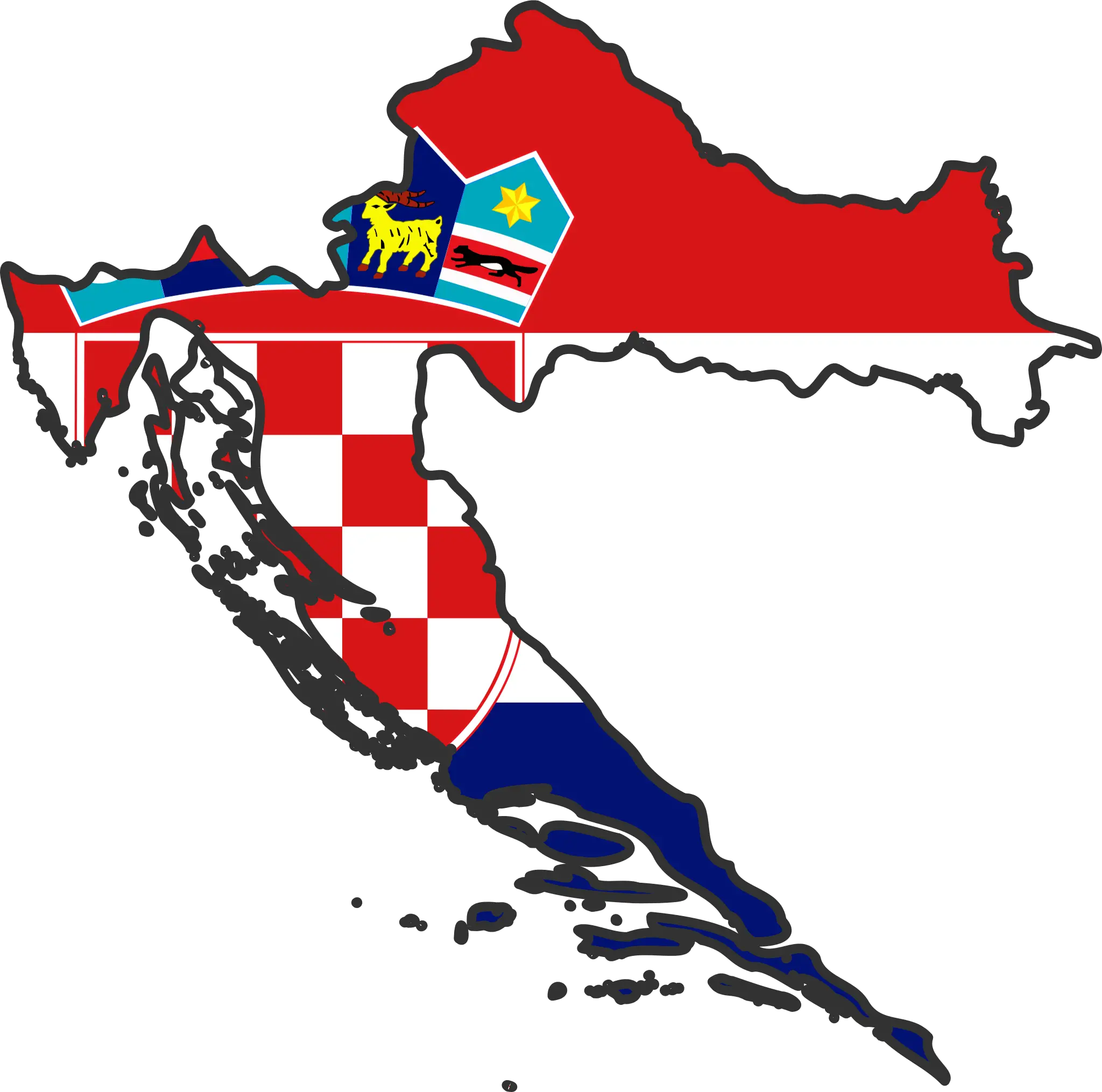 Croatia Flag Map