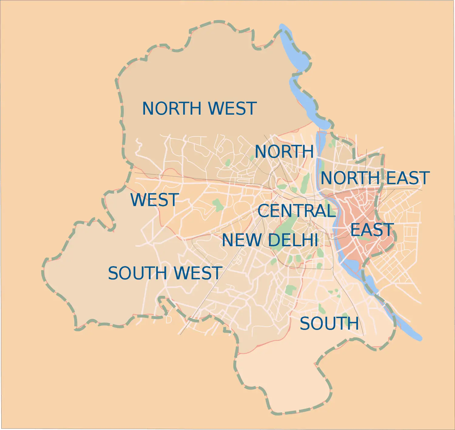 Delhi Districts Map