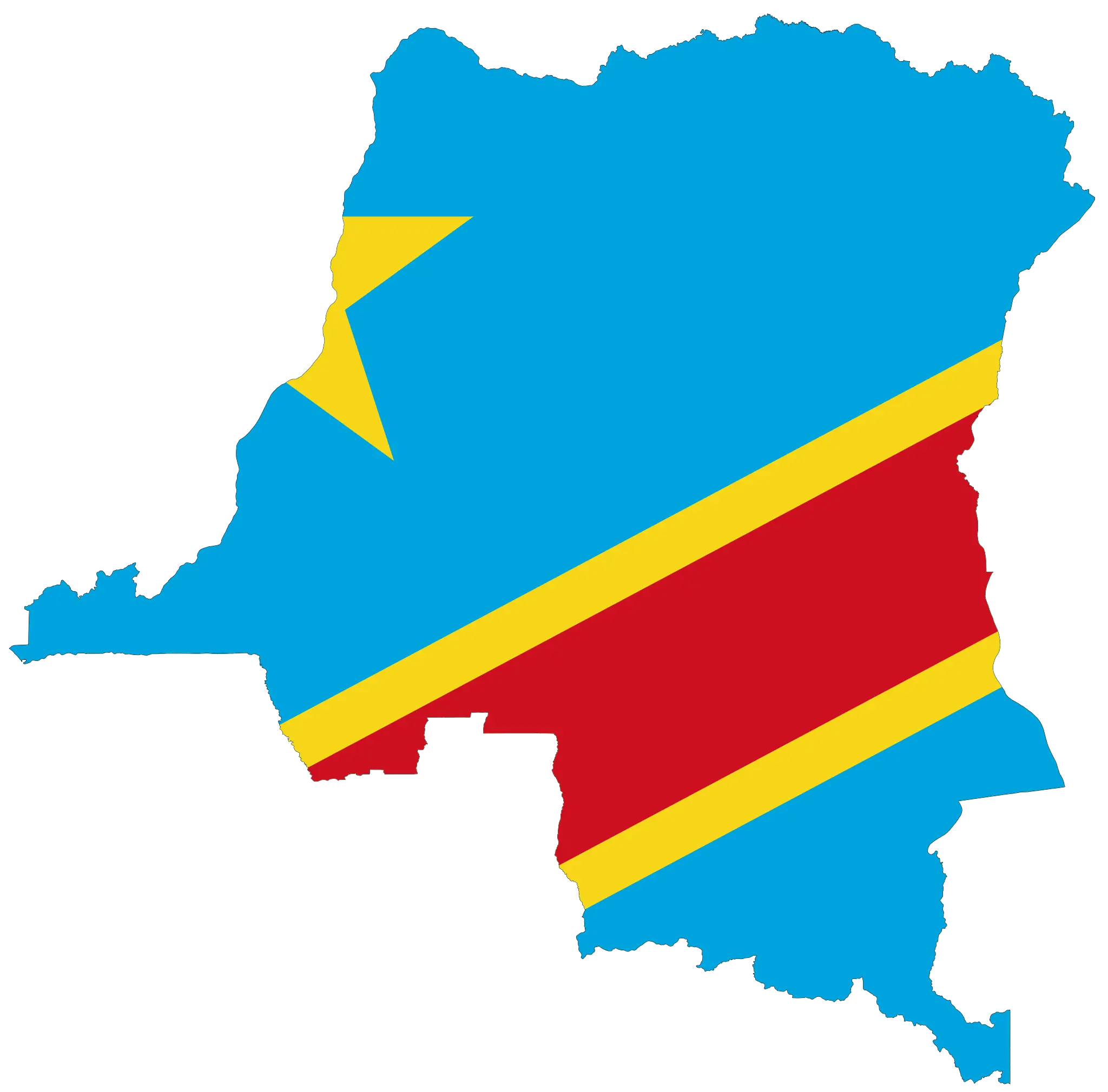 Democratic Republic of the Congo Flag Map